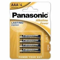 Blister 4 Panasonic Alkalibatterien AAA LR03 1,5 V