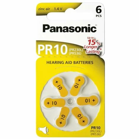 Panasonic Zink-Luft Hörgerätebatterien GELB PR10 - 6 Stück Panasonic Zink-Luft Hörgerätebatterien GELB PR10 - 6 Stück -PANASONIC Shop 18819455 2