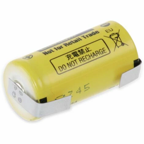 Panasonic Lithium-Batterie BR 2/3A, Mit U-Lötfahne, 3 V-, 1200 MAh 1 Panasonic Lithium-Batterie BR 2/3A, Mit U-Lötfahne, 3 V-, 1200 MAh