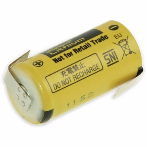Panasonic Lithium-Batterie BR /2/3A, Mit Z-Lötfahne, 3 V-, 1200 MAh 1 Panasonic Lithium-Batterie BR /2/3A, Mit Z-Lötfahne, 3 V-, 1200 MAh