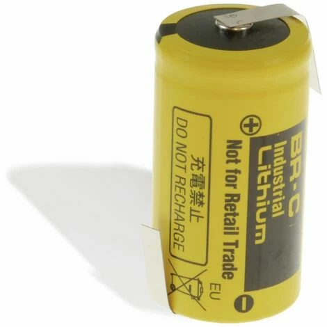 Panasonic Lithium-Batterie BR-C, Mit Z-Lötfahne, 3 V-, 5000 MAh 1 Panasonic Lithium-Batterie BR-C, Mit Z-Lötfahne, 3 V-, 5000 MAh