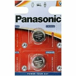 Panasonic CR2032 Nicht Wiederaufladbare Lithium-Knopfzelle, 3V, 225 MAh, Packung Mit 2 Stück.