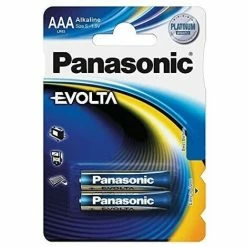 Panasonic Evolta AAA Einwegbatterie Alkaline 1,5 V - Batterien (Einwegbatterie, Alkaline, 1,5 V, 2 St., Blau, AAA)