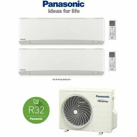 PANASONIC Multi Split ETHEREA Weiß 2 X 2,5kW Klimaanlage Wärmepumpe R32 2 Räum 1 PANASONIC Multi Split ETHEREA Weiß 2 X 2,5kW Klimaanlage Wärmepumpe R32 2 Räum