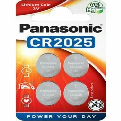 Panasonic Batterie Lithium, Knopfzelle, CR2025, 3V (CR-2025EL/4B)