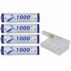 PANASONIC 4 X XCell Micro AAA Akku Ni-Mh 1,2V 1000mAh 4 X Akku + Box