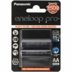 Panasonic Eneloop Pro Mignon Akku BK-3HCDE/2BE NiMH 1,2Volt Max. 2550mAh, 2er Blisterkarte