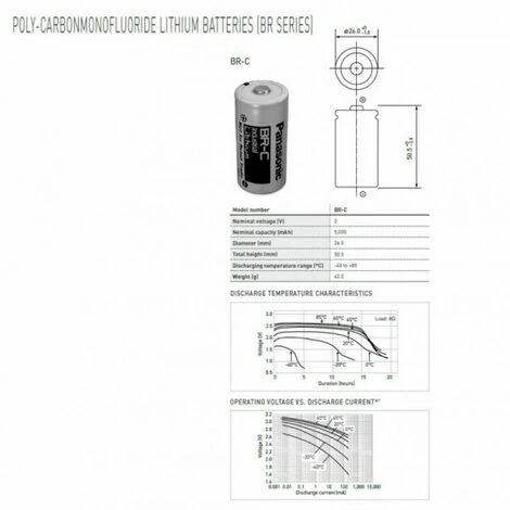 BR-C Panasonic Lithium Batterie Baby ohne Lötfahne, 3,0 Volt BR26500 BR-C Panasonic Lithium Batterie Baby Ohne Lötfahne, 3,0 Volt BR26500 -PANASONIC Shop 9850827 5